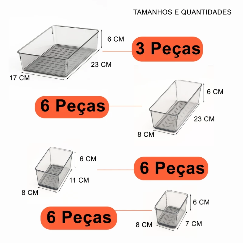 Kit 21 Organizadores Multiuso Modulares de Acrílico Cristal — foto 2