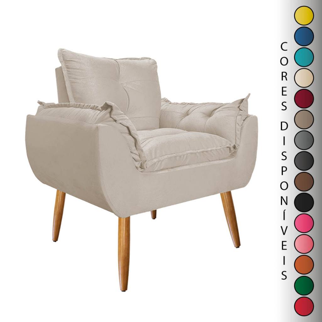 Poltrona Decorativa Opala Suede Aninha Decor