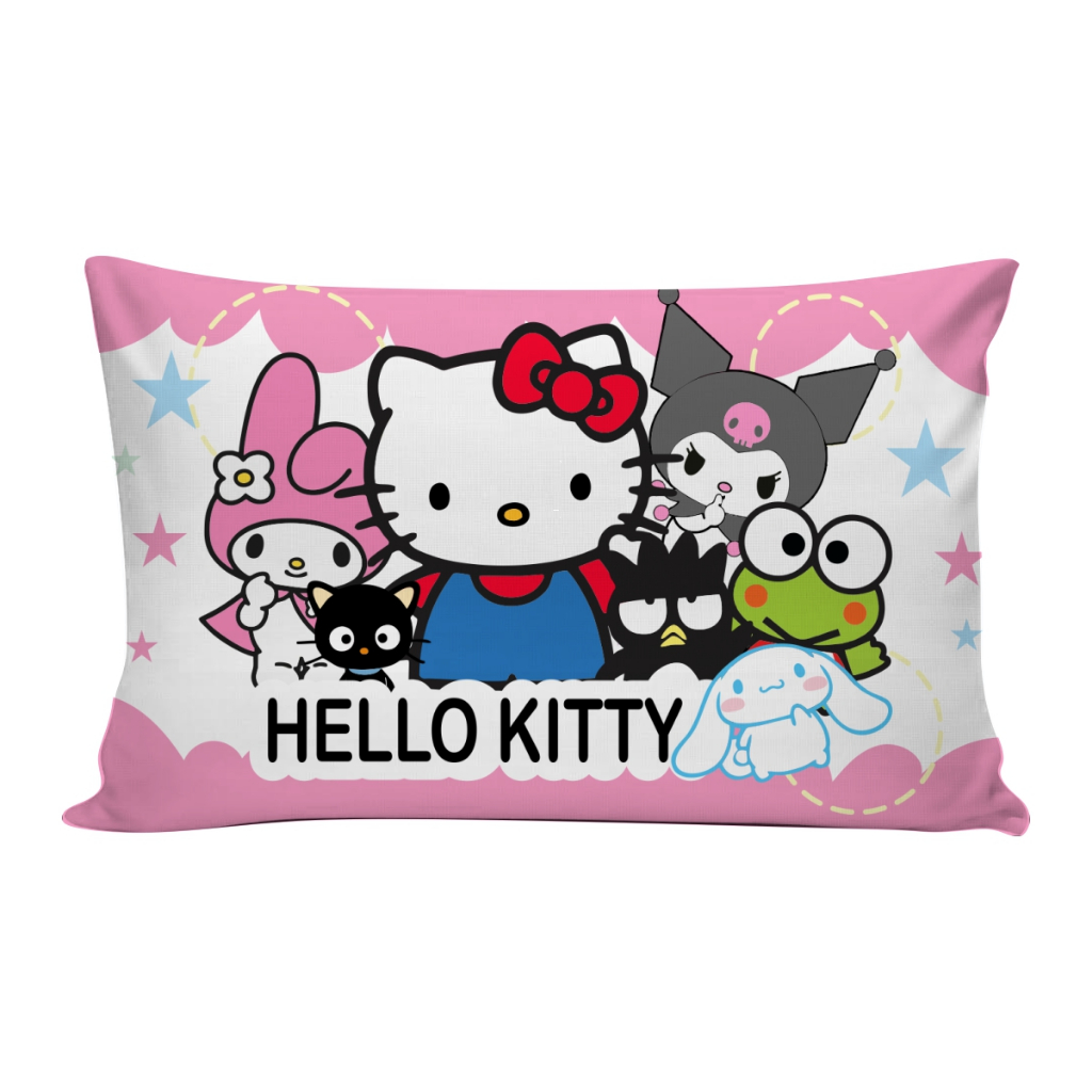 Almofada Baguete Hello Kitty e Amigos 0,50cm x 0,30cm Doçura e Conforto no Seu Espaço