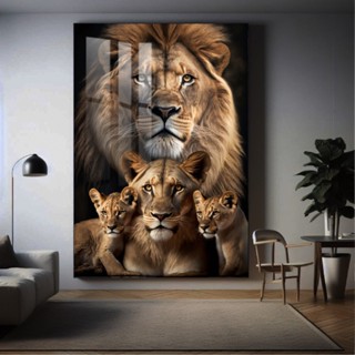 Quadro Decorativo Leão Familia E Filhotes Lindo Alta Resolição Sala Quarto Cozinha Escritório e Hall LS em Oferta na Shopee