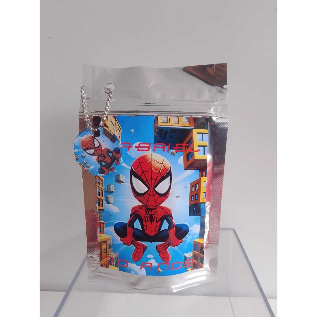 Saquinhos Personalizados Metalizados Homem Aranha Lembrancinhas de Festa Infantil