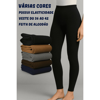 Calça Fuso Tricot Grossa Inverno Lã Duas Peles em Oferta na Shopee