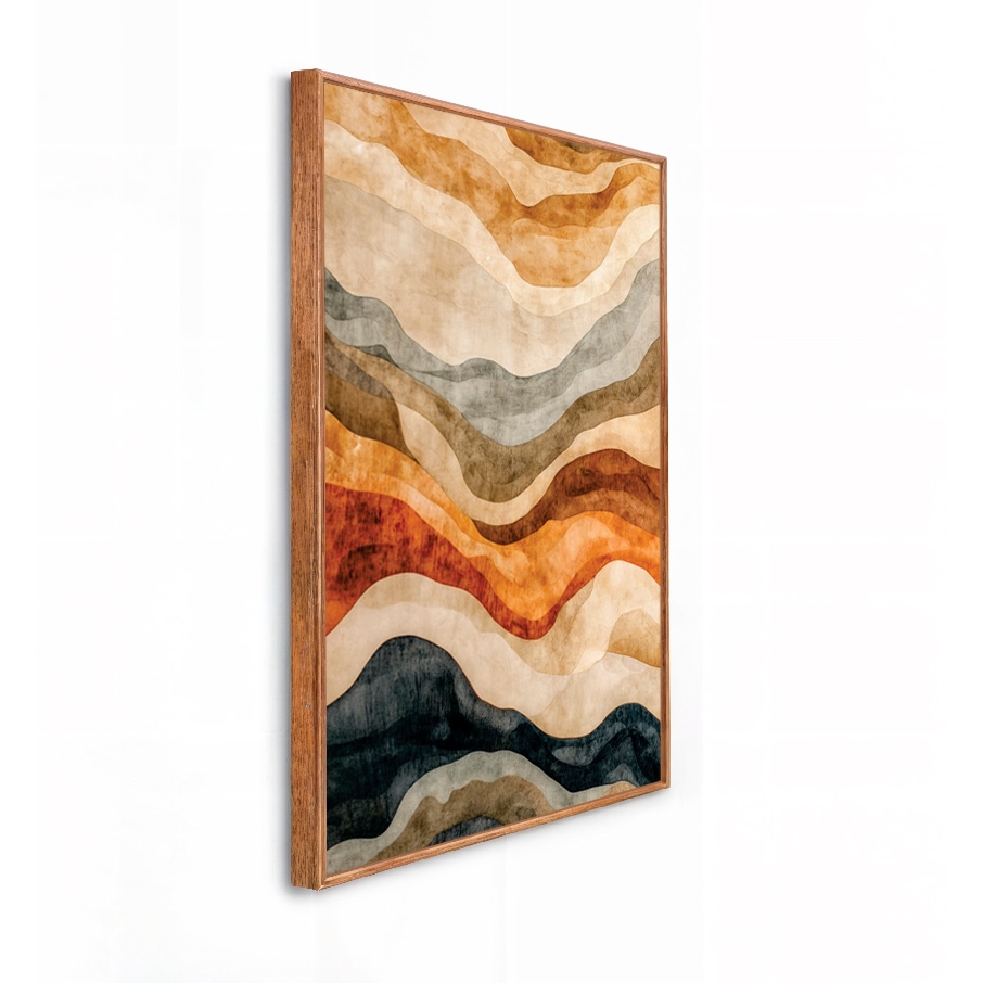 Quadro decorativo moldura Caixa Alta Grande 41x61x3.5 cm arte abstrato onduladas em Oferta na Shopee