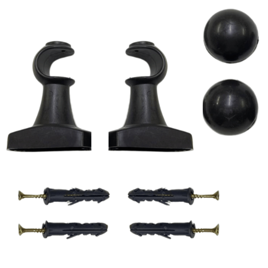 Kit com 2 Suporte Reforçado Para Varão de Cortina Simples 19mm (fino) Com Ponteira em Oferta na Shopee