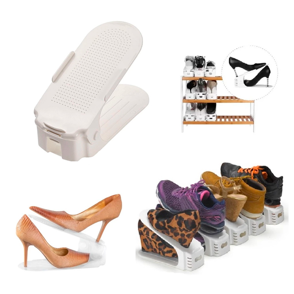 20 Organizadores De Sapato E Tênis - BRANCO Com Regulagem Envio Imediato! em Oferta na Shopee