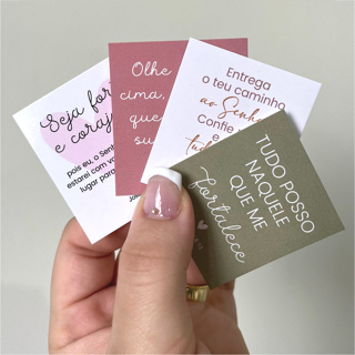 40 a 240  Unidades Mini Cartão com frases evangelicas 4x5cm em Oferta na Shopee