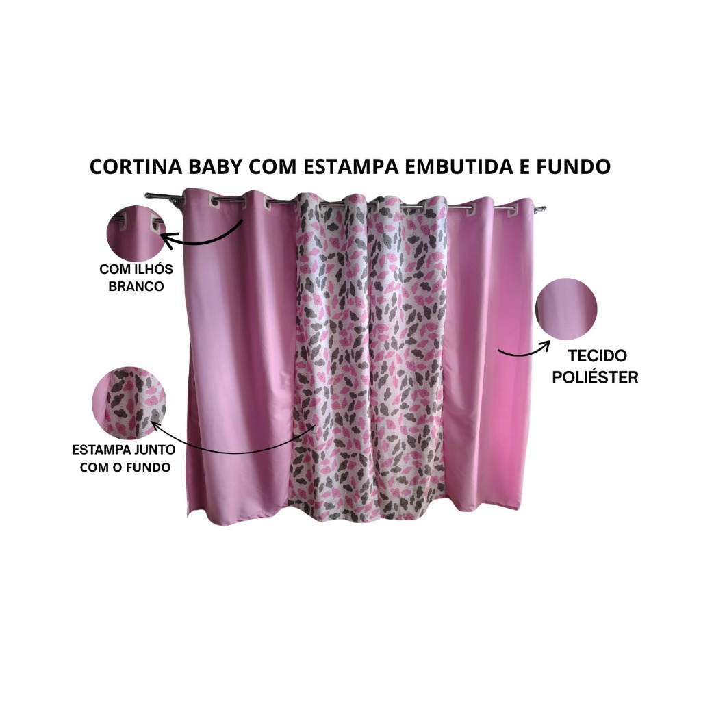 CORTINA BABY NUVENZINHA ROSA 2.00x 1.70