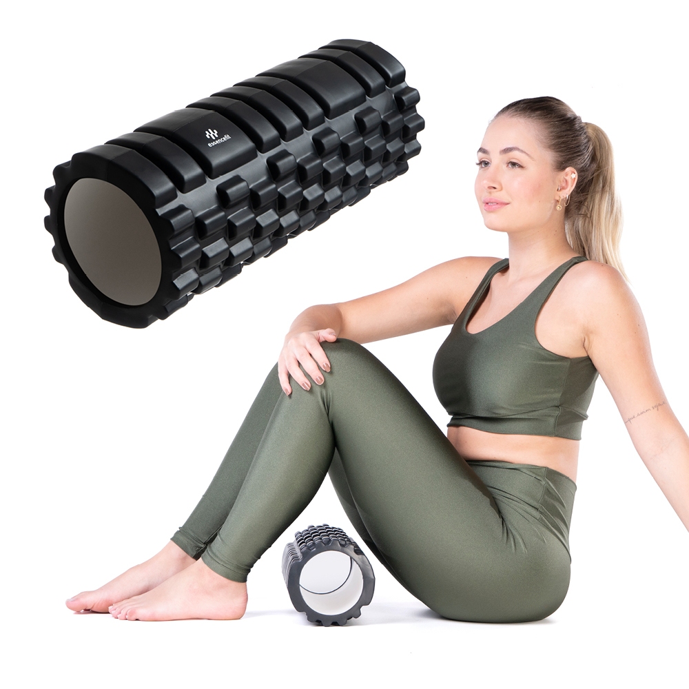 Rolo de Massagem Liberação Miofacial Fortalecimento Muscular Pilates Fitness Foam Roller