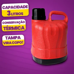 Garrafão Térmico 3L Antares Conservação De Bebidas Quentes Ou Geladas Azul*Ou Vermelho* Obra Camping Café Água