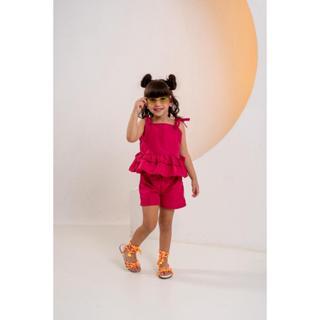 Conjunto Infantil Maria Alice – Blusa com Babado + Short | Conforto e Estilo para sua Pequena!