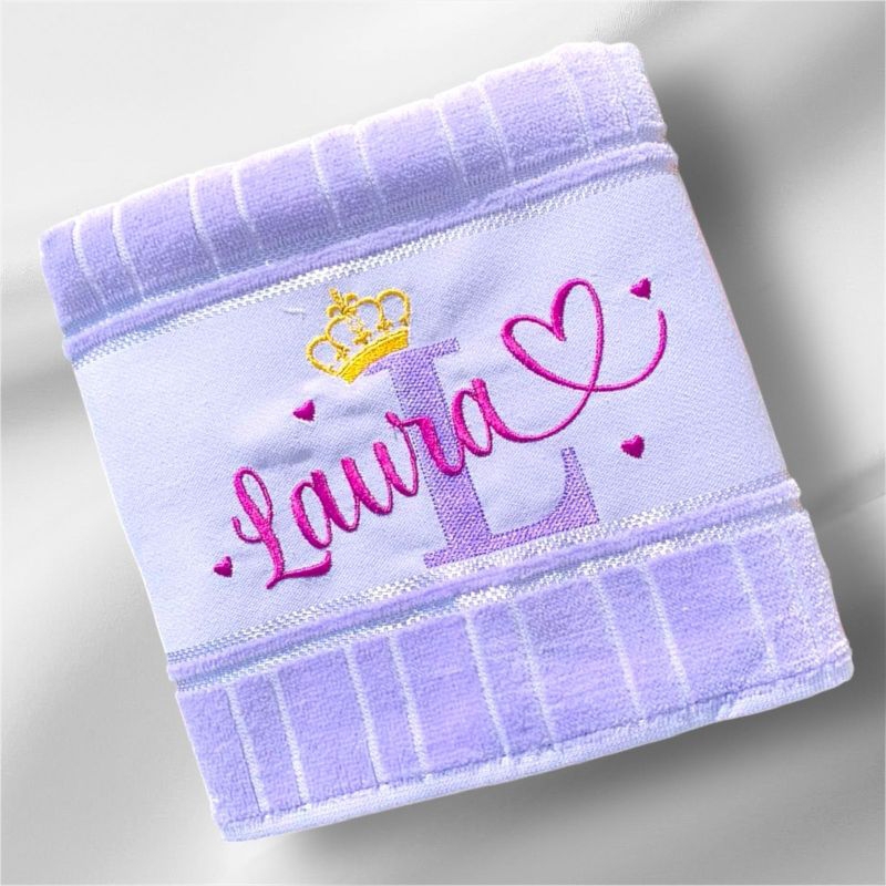 Toalha de Banho Personalizada Bordada Com Nome em Oferta na Shopee
