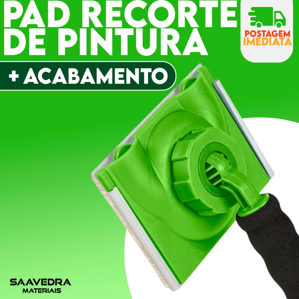 Pad Recorte Pintura Cantos 360° Rolo Acabamento Para Cantos