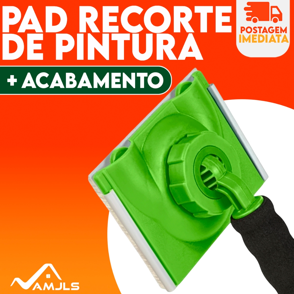 Pad Recorte Pintura Cantos 360° Rolo Acabamento Para Cantos