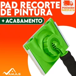 Pad Recorte Pintura Cantos 360° Rolo Acabamento Para Cantos