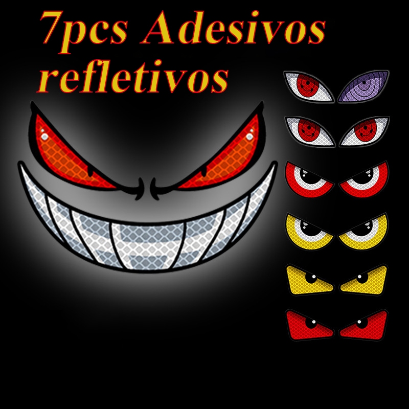 7par Adesivos Para Veículos Elétricos, Refletivos Olhos De Moto Amarelos Vermelhos De 14.5cm em Oferta na Shopee