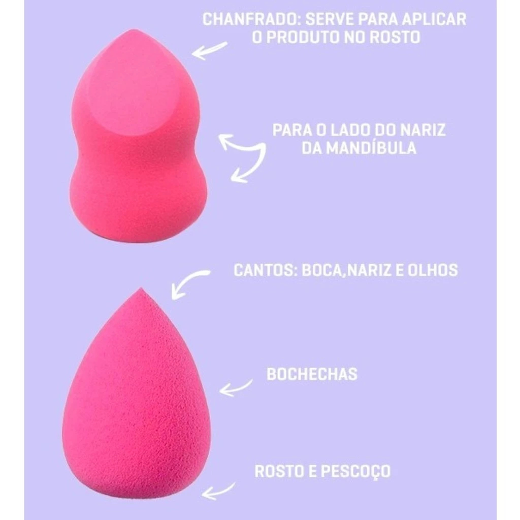 Kit de Pincel 8 + 2 Esponjas + 1 Kit esponja de Pó aleatório