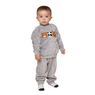 Conjunto Fleece com Bordado Bichinhos Peluciado Fleece Quentinho Inverno Infantil Bebê em Oferta na Shopee