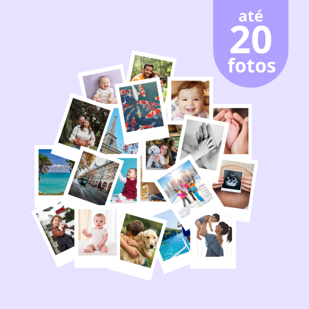 Kit Presente 20 Mini Fotos 5x7,5cm - Qualidade Profissional - cabe na capinha do celular - caixinha, varal e prendedor em Oferta na Shopee