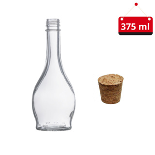 02 Un. Garrafa de vidro Florença 375 ml com rolha de cortiça e lacre em Oferta na Shopee