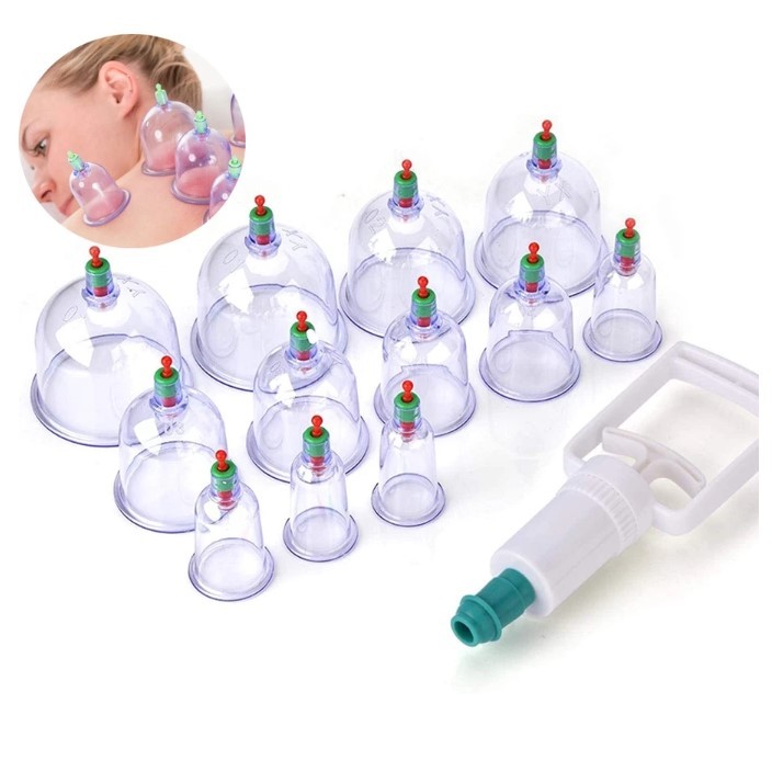 Kit 12 Ventosas Terapêuticas Ventosaterapia Massoterapia Vácuo 3034 em Oferta na Shopee