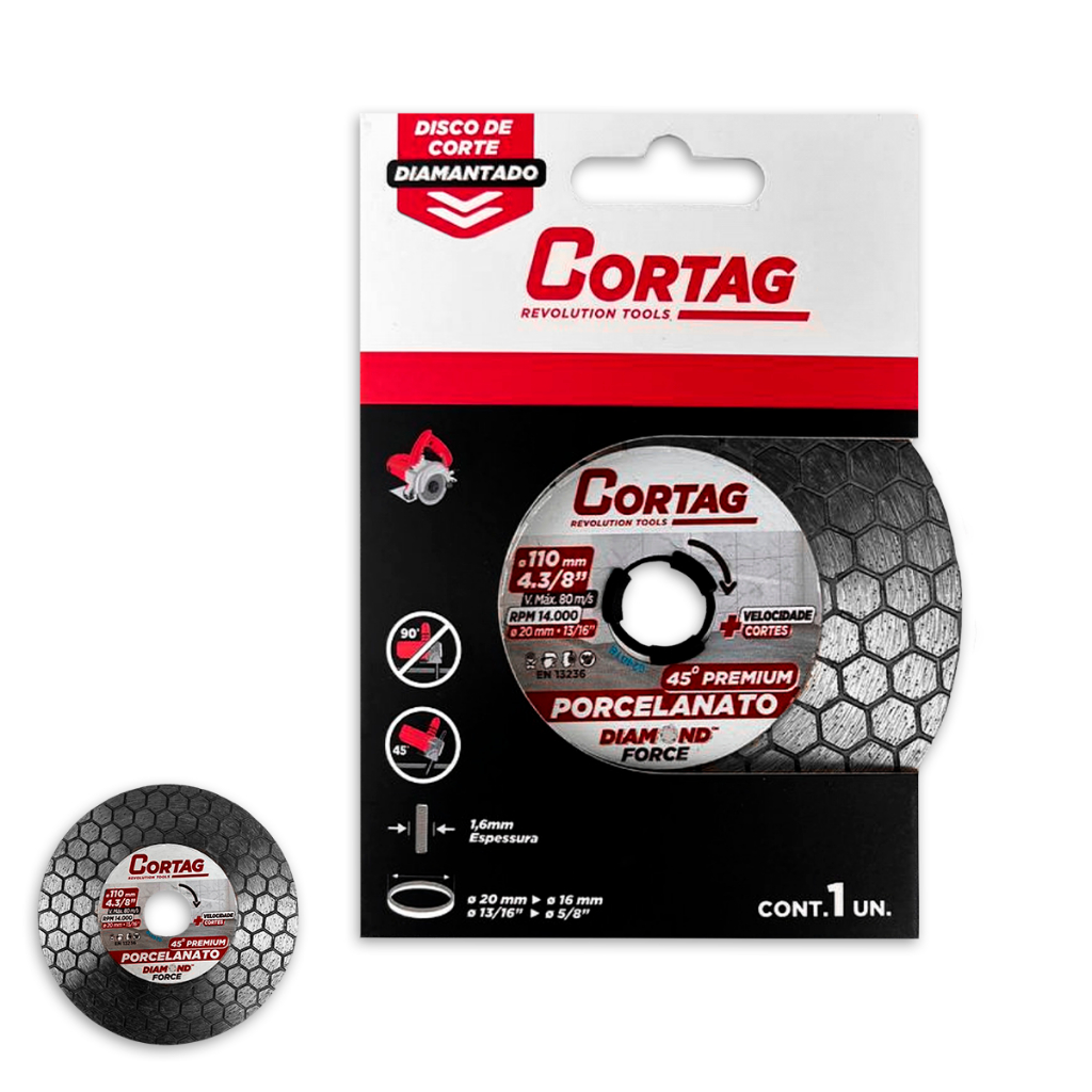 Disco Diamantado Cortag para Chanfro - 45° Premium Esmerilhadeira de Corte Seco/Refrigerado Pedreiro em Oferta na Shopee