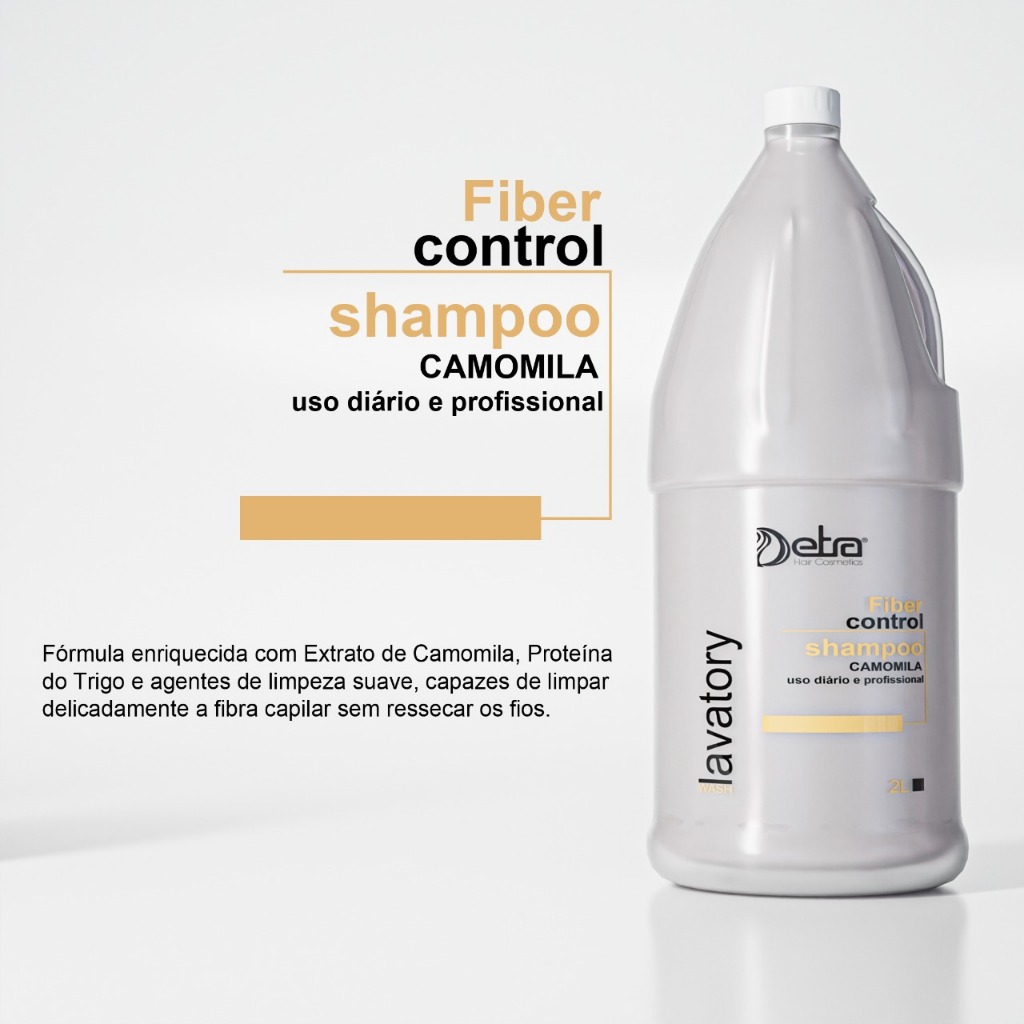 Shampoo Camomila  Perolado galão 2 litros lavatorio todos os tipos de cabelos  Detra hair cosmeticos