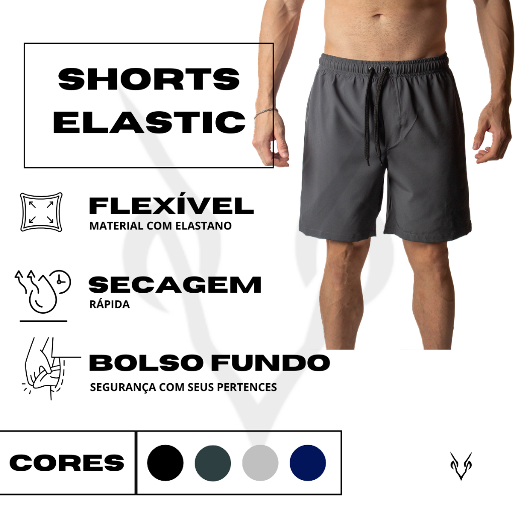Kit 3 Bermudas Masculina Tactel Esportiva Casual Academia Lazer Versátil