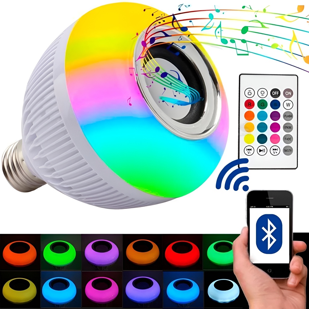 Lâmpada Inteligente Musical IT-BLUE SC-9411/Reprodução de Áudio Bluetooth, Controle e Iluminação RGB