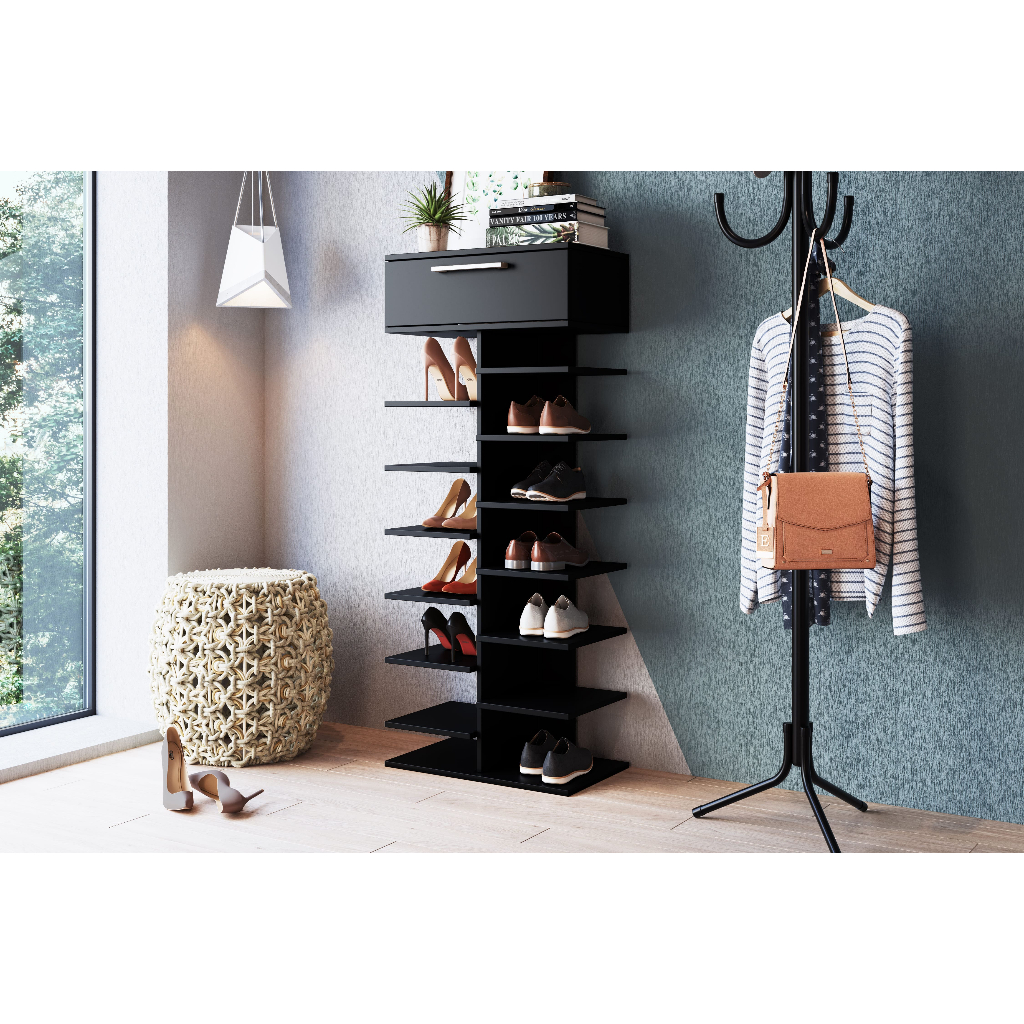 Sapateira Moderna Com Prateleiras Para Sapatos E 1 Gaveta - Home & Living