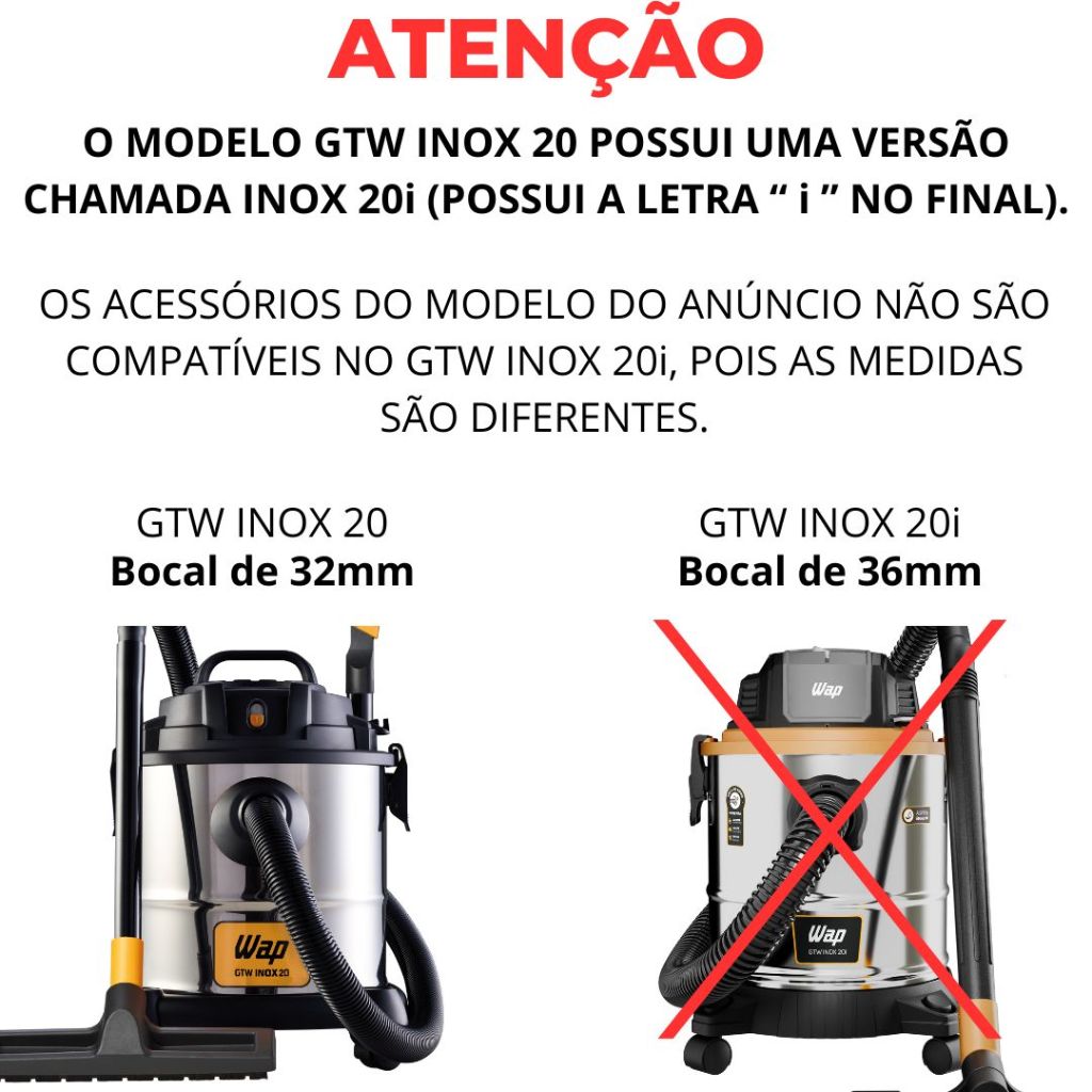 Detalhes do 2 Tubo Extensor Prolongador Preto Aspirador Wap Gtw 10 12 20