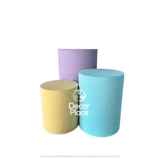 Kit Capa Trio de Cilindro  Decoração Festa - LILÁS/ AMARELO/ VERDE CADY em Oferta na Shopee