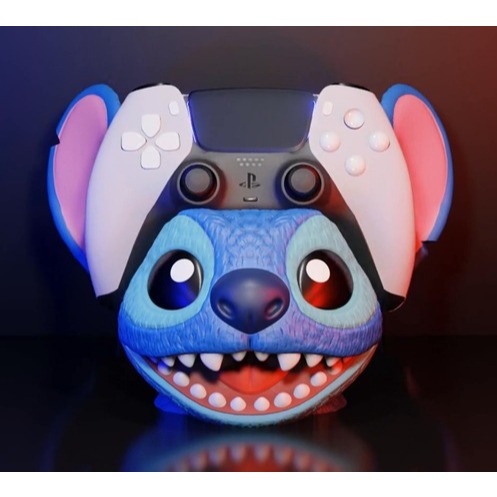 Suporte para Controle/Joystick PS4/PS5 Stitch impresso em 3D Alta Qualidade Decoração Setup Gamer