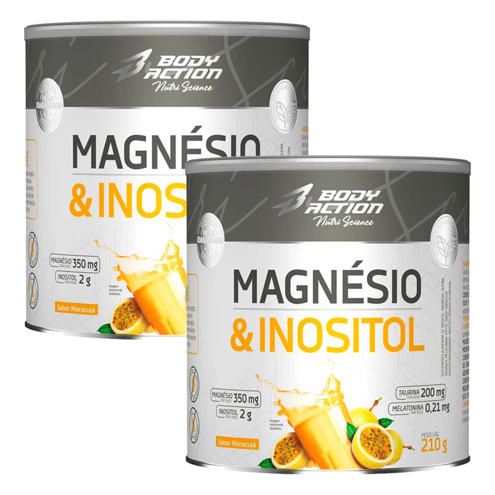 2x Magnésio e Inositol - 210g cada - Bodyaction