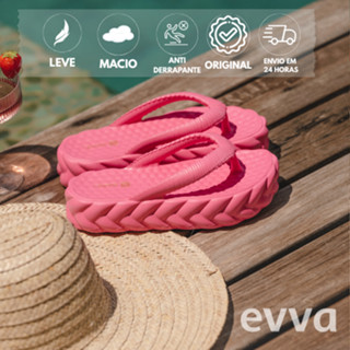 Chinelo Feminino Plataforma trançado Anabela Salto Muito Leve 100% em EVA CORDA01