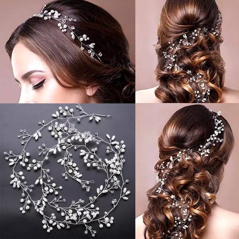Arranjo Tiara Cabelo Noiva Debutante Fio Strass Pérolas/floral