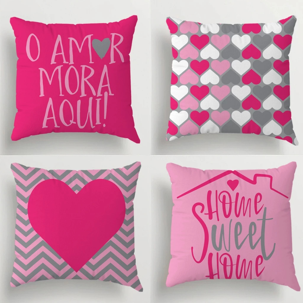 Kit Com 04 Capas De Almofadas Decorativas 45x45 Em Oxford