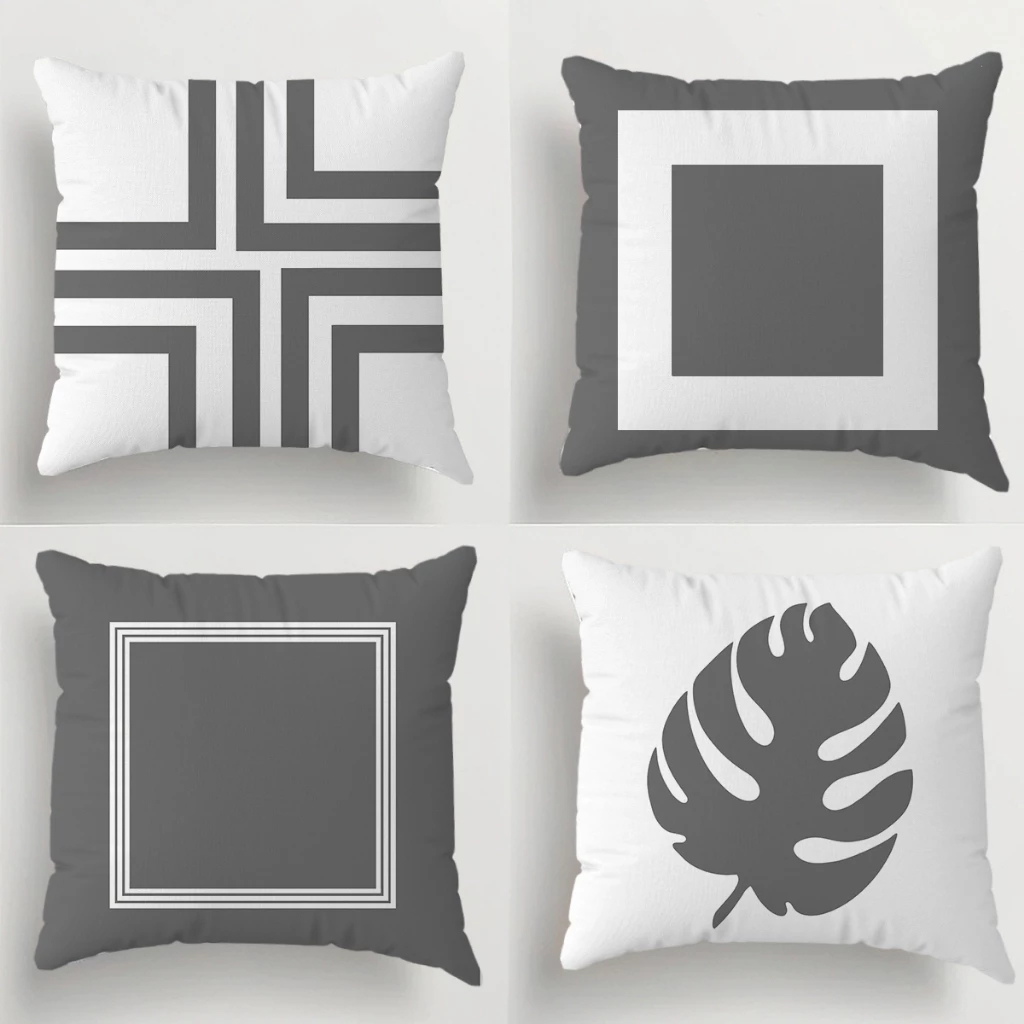 Kit Com 04 Capas De Almofadas Decorativas 45x45 Em Oxford