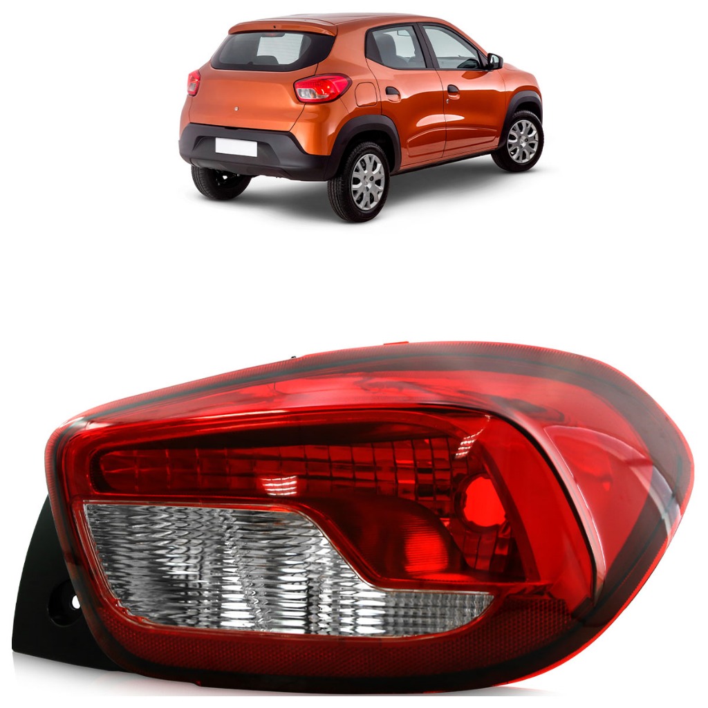 Lanterna Traseira Kwid 2017 2018 2019 2020 Bicolor Lente Lisa Acrilico em Oferta na Shopee