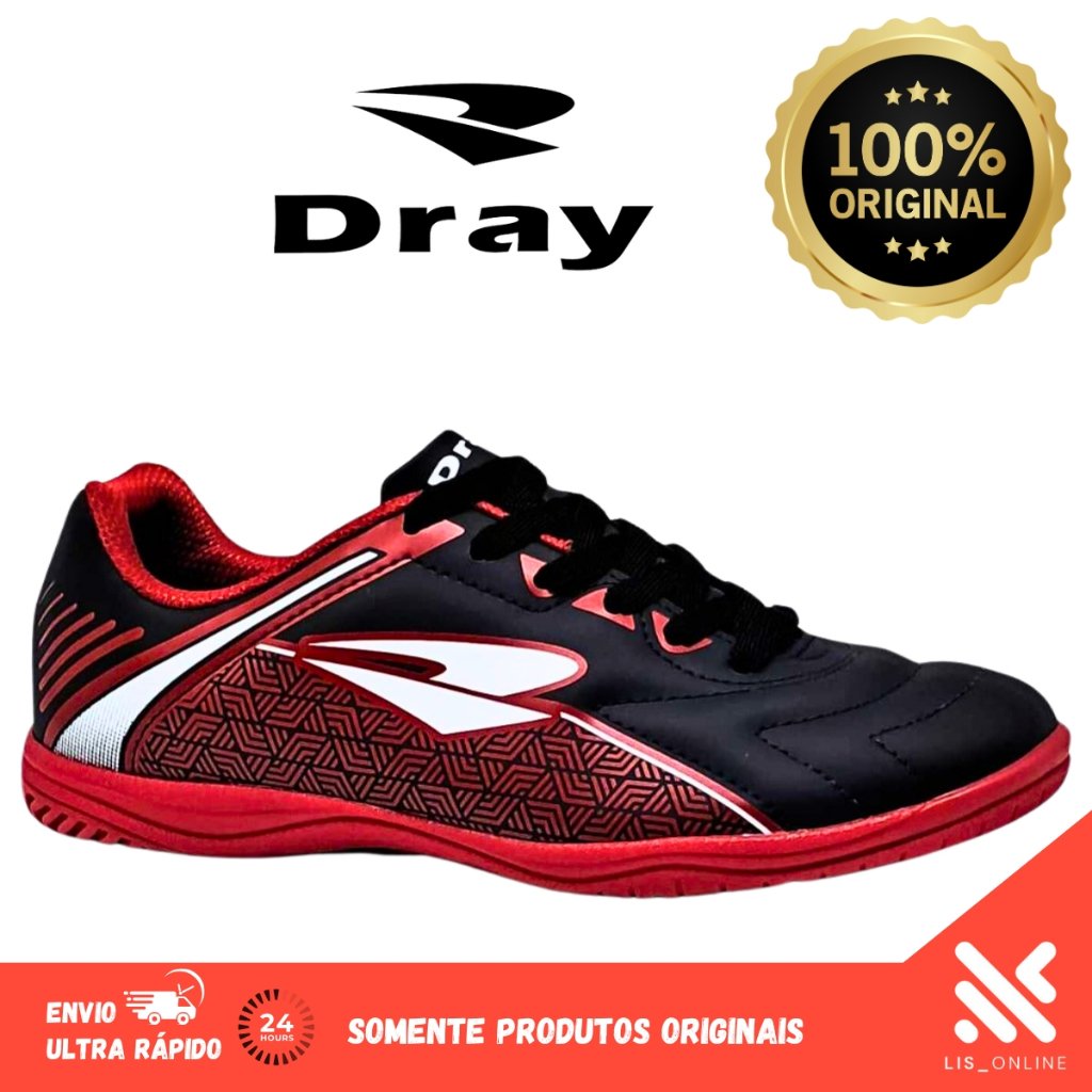 Chuteira Futsal Dray Masculino Resistente Leve Quadra e Salão Original 306