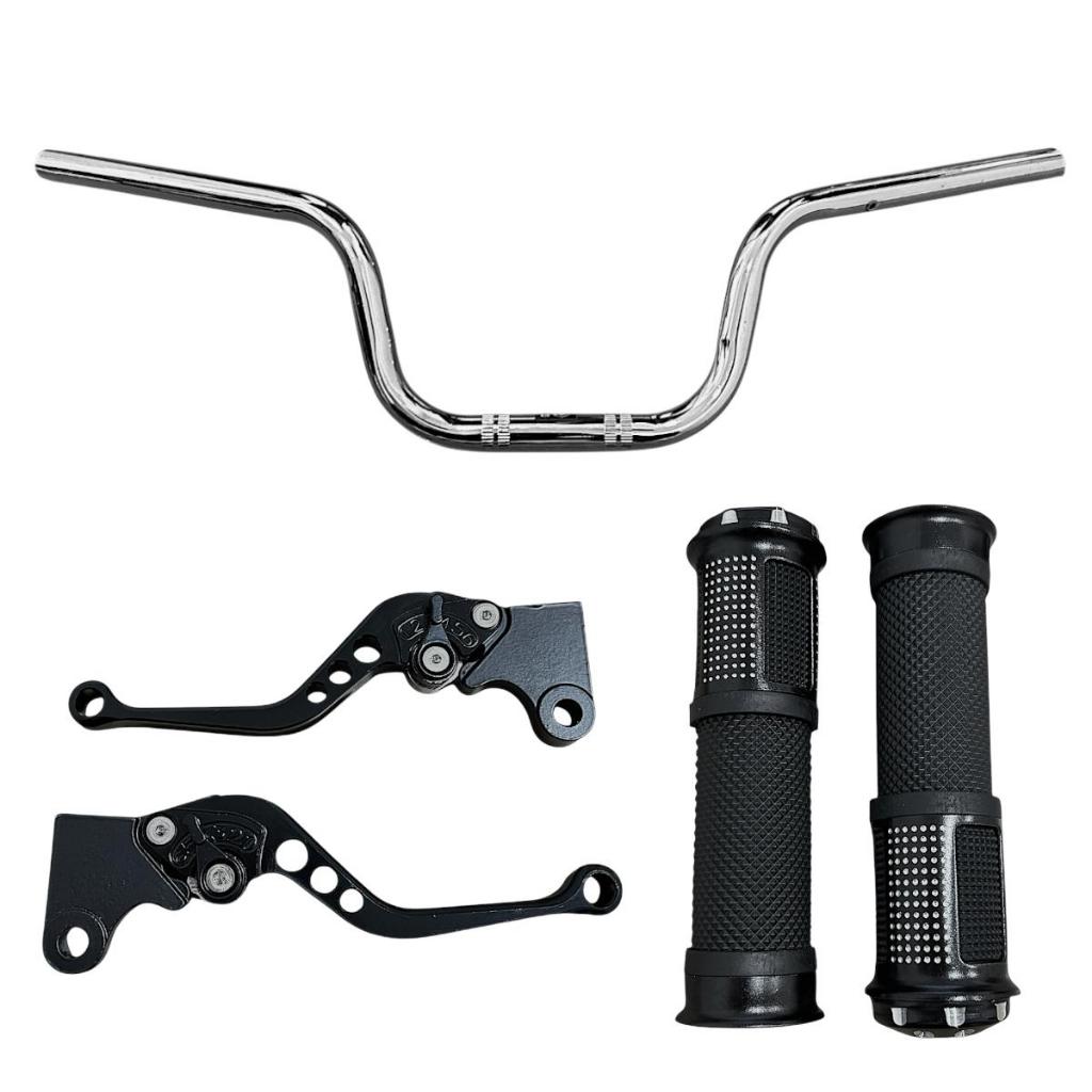 Par De Manete + Manopla + Guidão Cromado Cg 125/150 Titan Freio A Lona em Oferta na Shopee