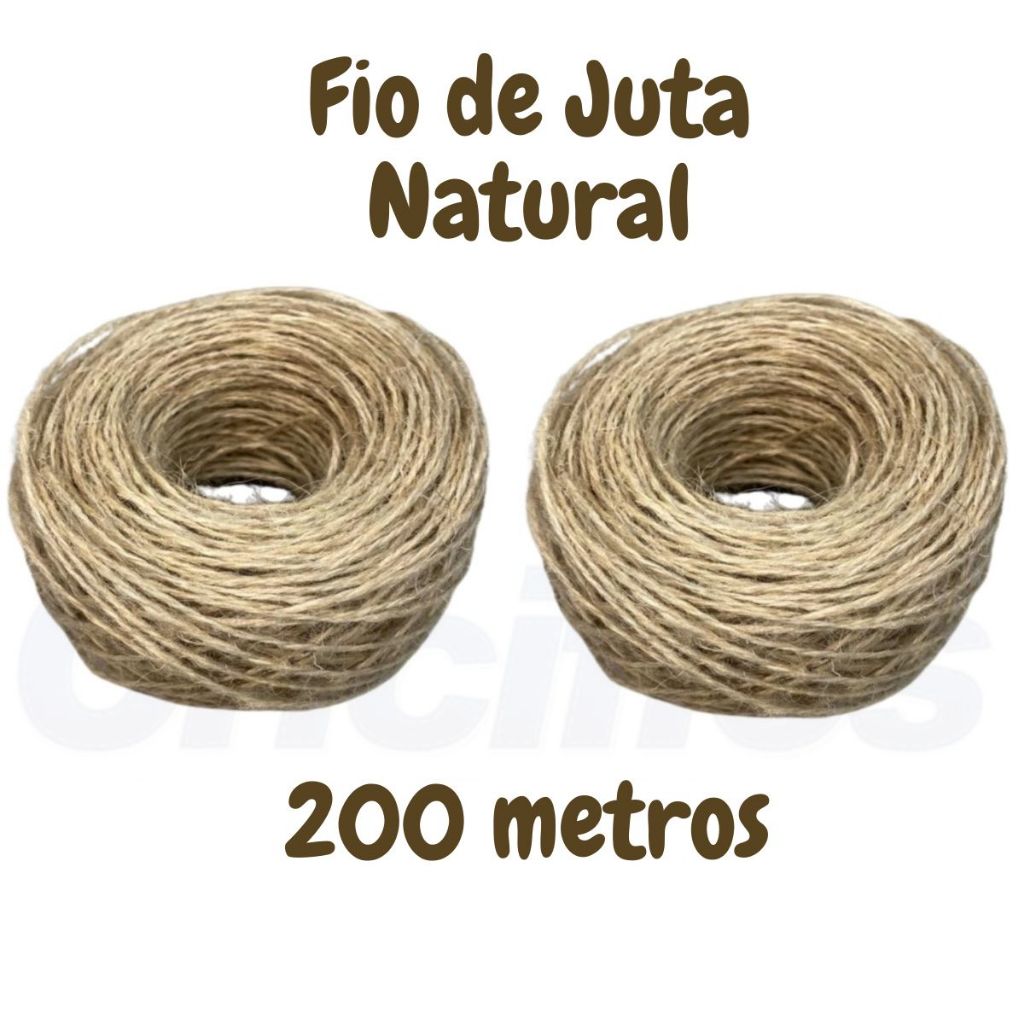 Fio de Juta Natural Kit 200 Metros 1,5mm Corda Cordão Lembrancinha em Oferta na Shopee