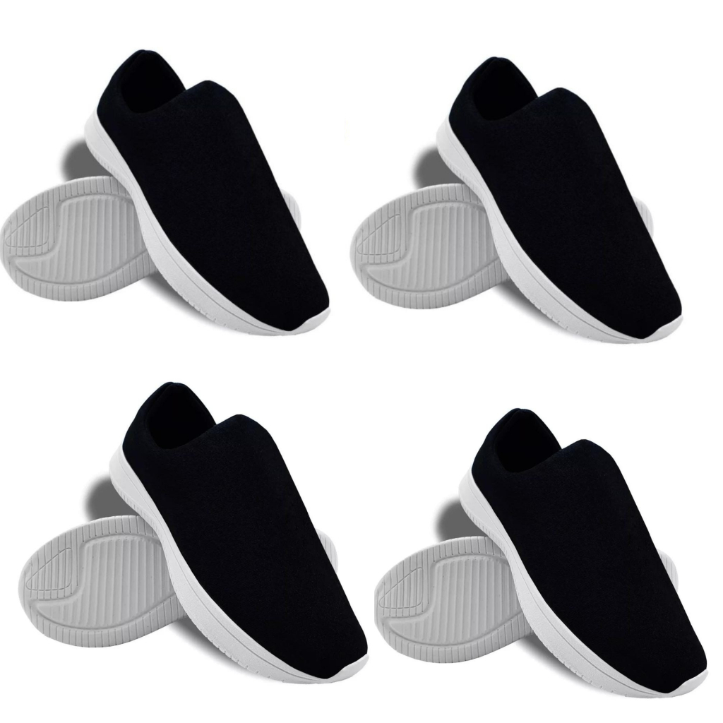 Kit 2 Tênis Feminino Meia Calce Fácil Slip On Leve Flexível Confortável Caminhada Academia Casual