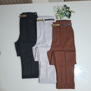 Calça Alfaiataria Feminina Tradicional Com Cinto Moda em Oferta na Shopee