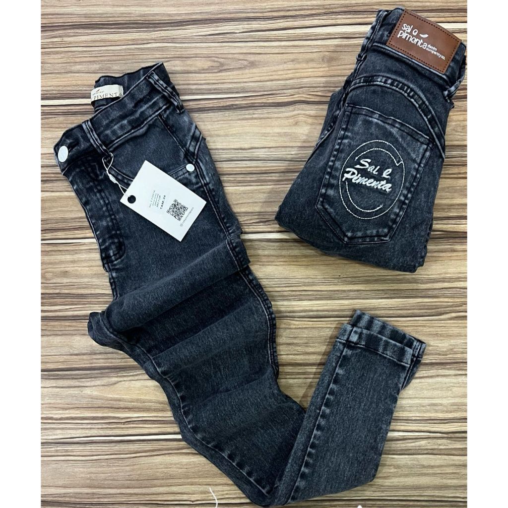 Calça Skinny Sal e Pimenta Jeans Com Elastano Pimenta Original Cintura Alta em Oferta na Shopee