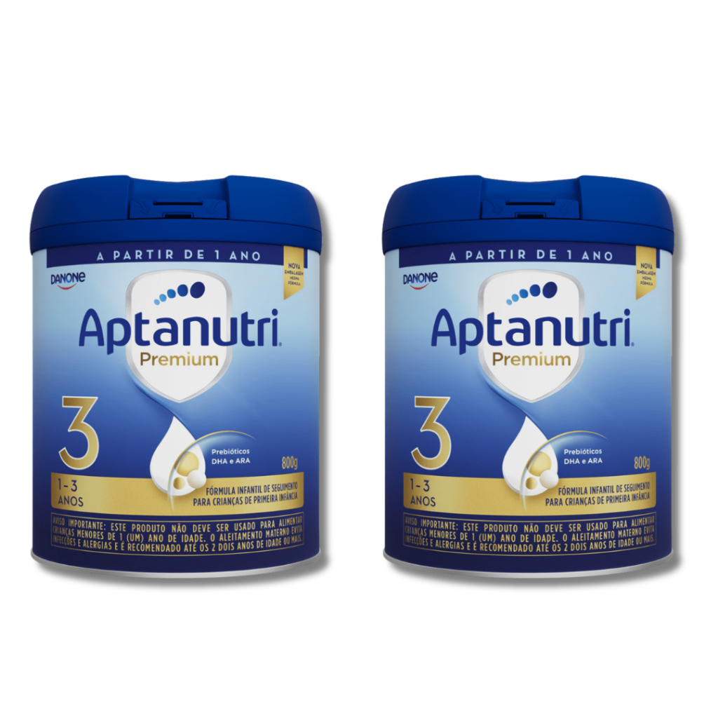Kit 2x Fórmula Infantil Aptanutri Premium 3 Danone Lata de 800g