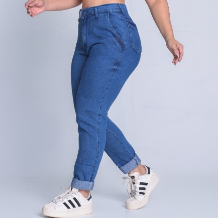 Calça Feminina Jeans MOM Premium Cintura Alta 100% Algodão