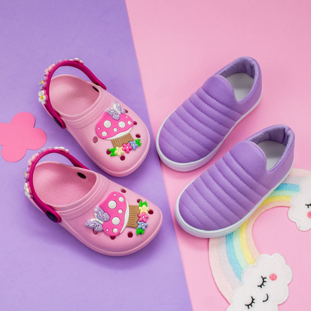 Kit Sandalia Infantil Babuche Feminina + Tênis Infantil Para Meninas Macio Voltas As Aulas