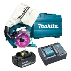 Serra Mármore Makita 18V DCC500ZKX1 Com Bateria 3Ah e Carregador Bivolt - Profissional Original LXT