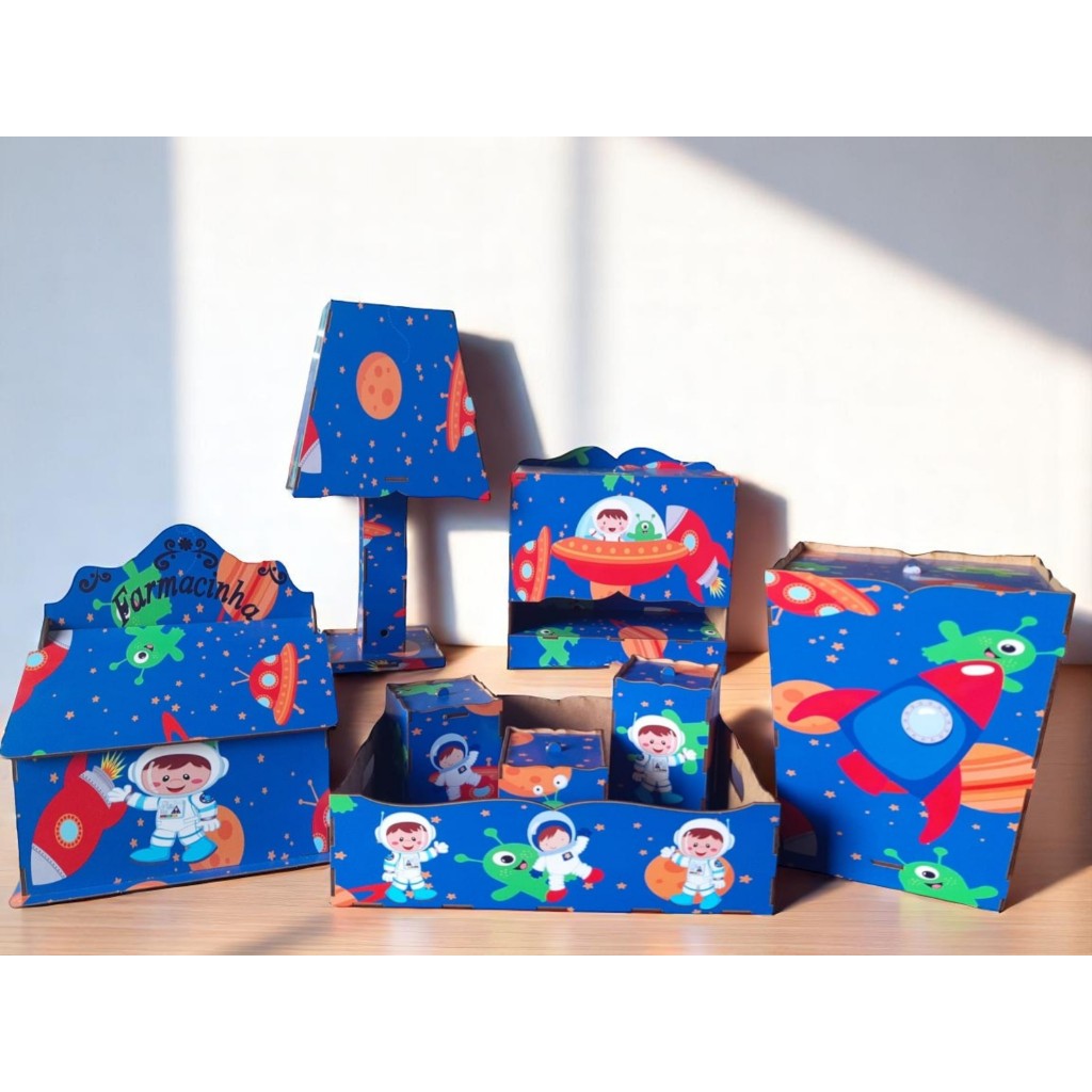 Kit Higiene Personalizado Astronauta 8 Peças Adesivado Chá de Bebê Criança Presente em Oferta na Shopee