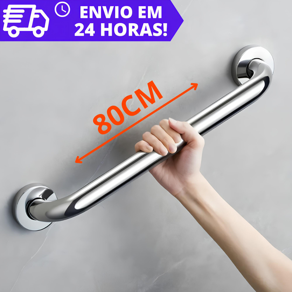 Kit 2 e 1 Alça de Apoio Alumínio Barra 80CM Acessibilidade Segurança Idoso Banheiro Box Corrimao Suporte Anti Queda em Oferta na Shopee